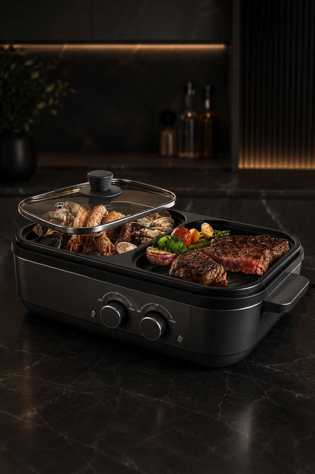 2-in-1 Electric Hot Pot & BBQ Grill